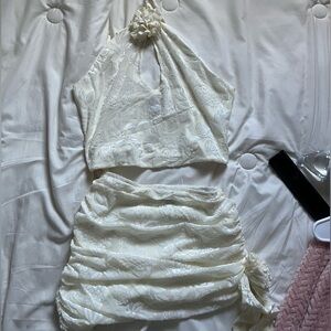 PrettyLittleThing Cream Floral Set